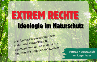 Sharepic. Vortrag 18:30-19:30 Uhr, danach Austausch am Lagerfeuer.
